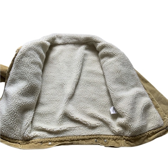 Women's Tan Sherpa-Lined Jean Jacket- small - Picture 8 of 11